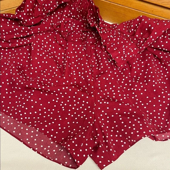Red Polka Dot Pleated Mini Skort - Picture 6 of 8